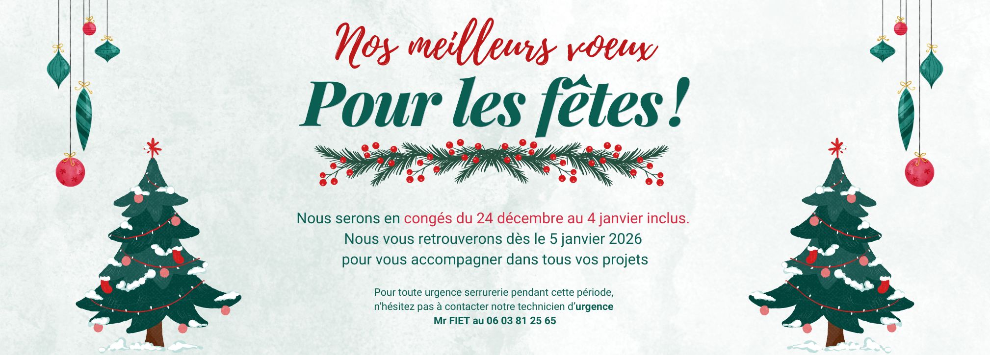 Bannière vacances Noël 2025