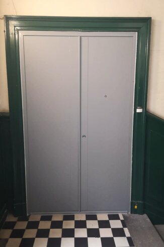 Porte blindée d'appartement ELIOT MONTE CARLO - double vantaux - traitement apprêt gris